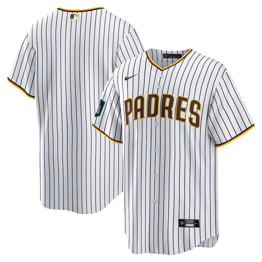 Men San Diego Padres Blank Nike White 2024 MLB World Tour Seoul Series Home Replica Jersey